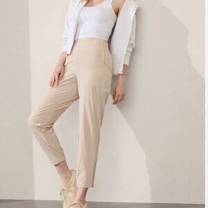 Athleta Brooklyn Heights High Rise Jogger Pant Abalone Cream Tan Size 10